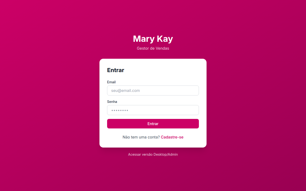 Captura de tela do Gestor Mary Kay